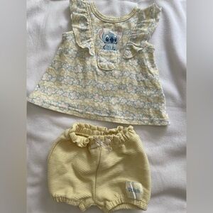 Disney Yellow and Cream Kids Outfit with Stitch Design